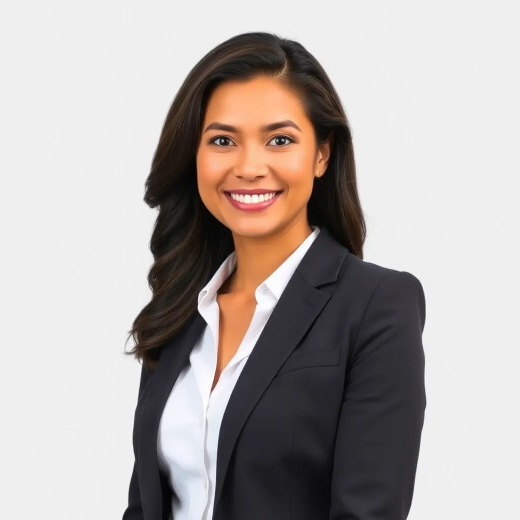 Professional portrait of a smiling female leader from CWGlobalPeople standing confidently